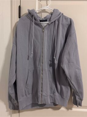 Brandy Melville Light Blue Gray Zip-Up Hoodie